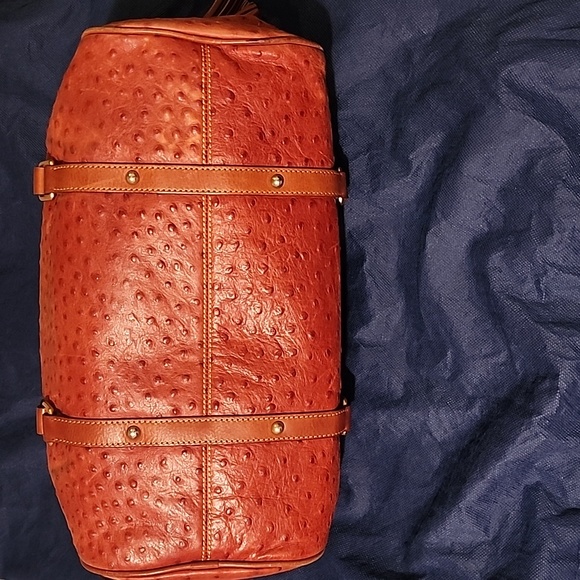 Dooney and Bourke Large Leather Ostrich Satchel - Picture 3 of 12